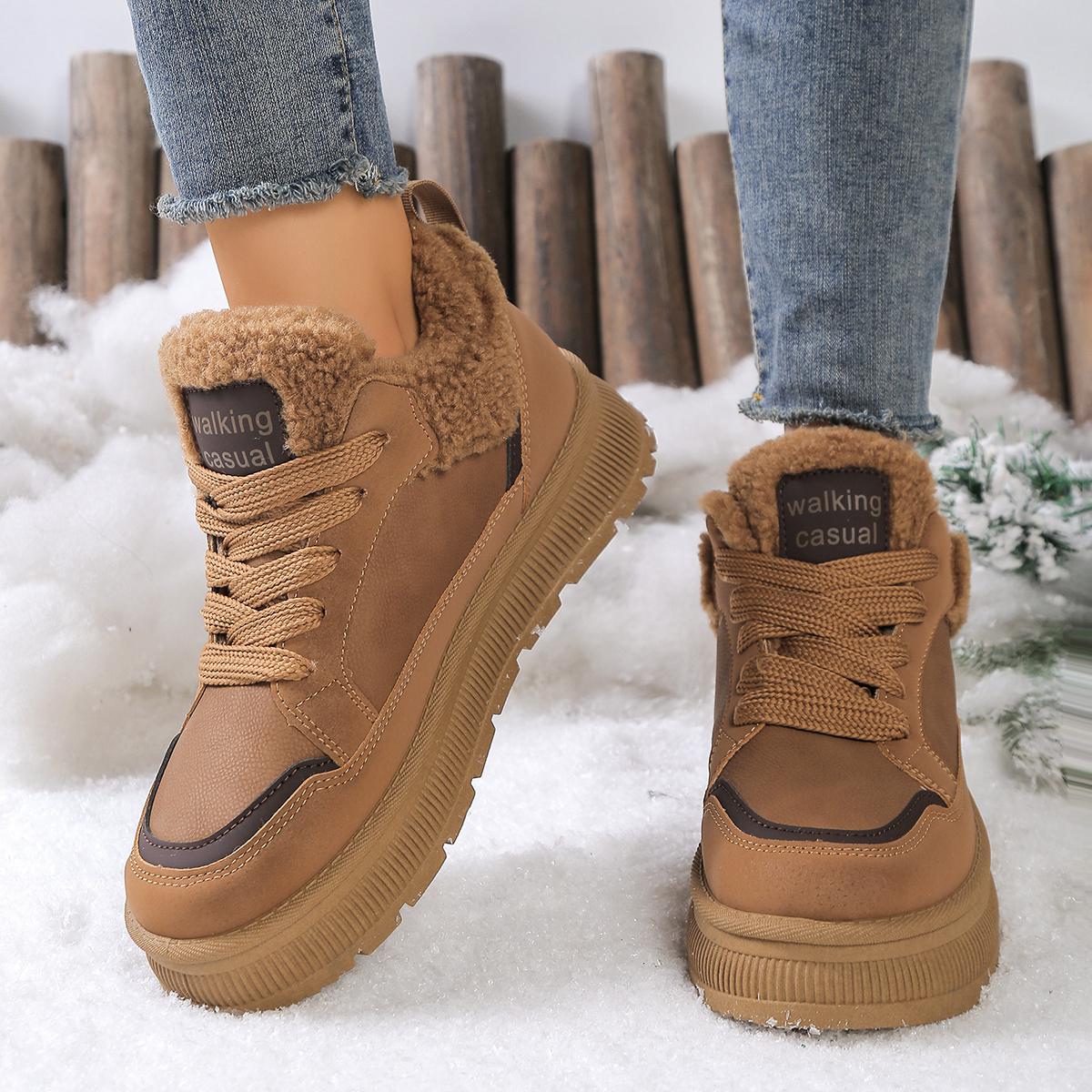 

New Winter Round Toe Thick Soled Women s Boots Fashion Casual Comfortable Warm Cotton Shoes Women s Ankle Boots Comfortable Soft Sole Non slip Design 36