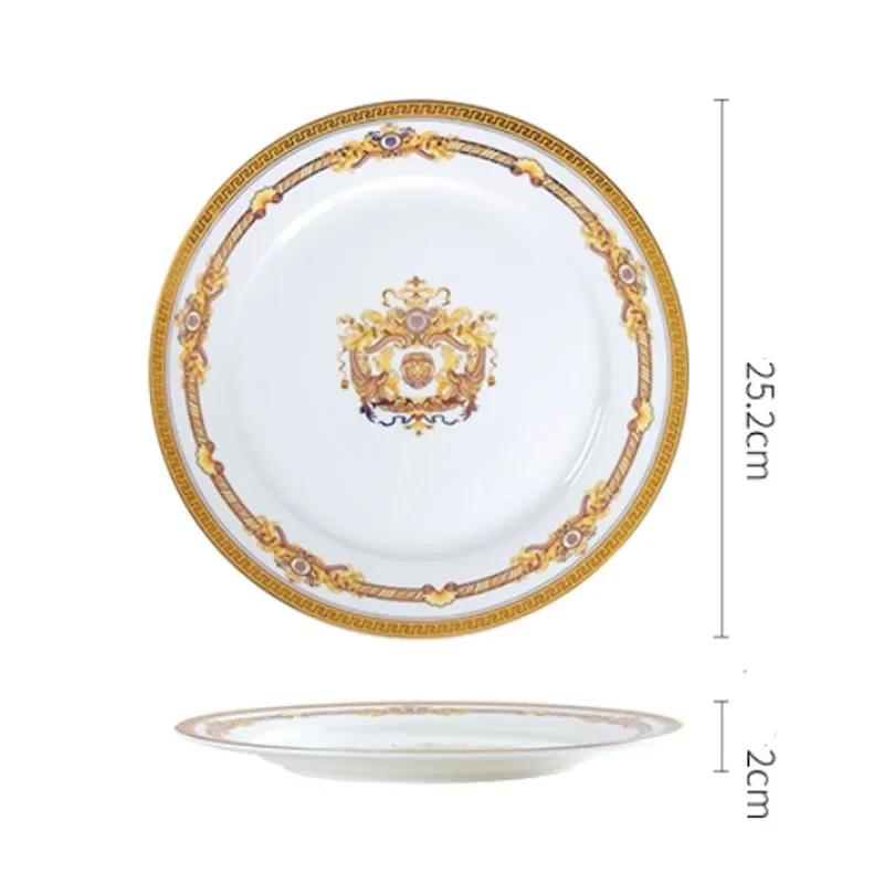 

Европейская керамическая тарелка Креатив Главная Стейк Обеденные тарелки Древняя Греция Элегантный узор Украшение Ресторан Обеденный стол Декор