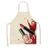Nail Polish Lipstick Kitchen Cotton Linen Apron Bib Home Cleaning  Ladies  Cooking Picnic