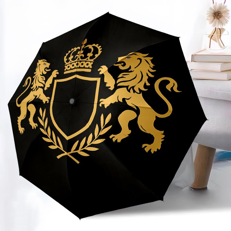 1pc Sturdy 8-Bone Auto Umbrella, Club Deportivo Guadalajara Umbrella, Digital Printed, Foldable Umbrella for On-the-Go Outdoor Use