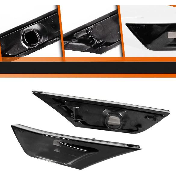 ADIIL Smoke Lens Amber Full LED Bulb Front Bumper Side Markers Turn Signal Light Set Compatible with 2016-2021 Honda Civic 10th Gen Sedan Coupe