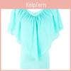 Elegant Womens V Neck Tunic Chiffon Top T-shirt With Short Sleeves And Loose Fit