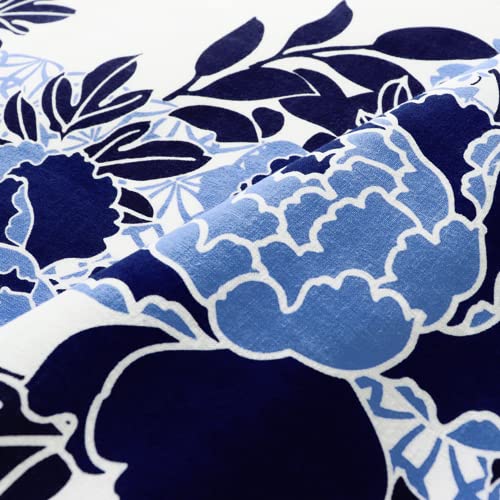 Someno Anbo Hand Towel "King of Flowers" Navy Blue, Authentic Dyed, 100% Cotton, Tokuoka, Made In Japan, 35cm X 100cm