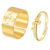 Fashion Hollow Matching Rings Set for Teen Girls Mens Engagement Adjustable Open Punk Jewelry