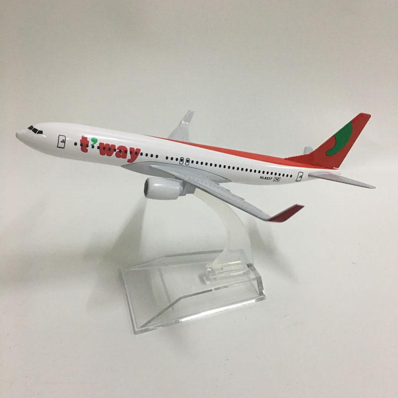 Jason Tutu 16cm Korea T Way B737 Model Airplane Diecast Metal 1/400 Scale Planes