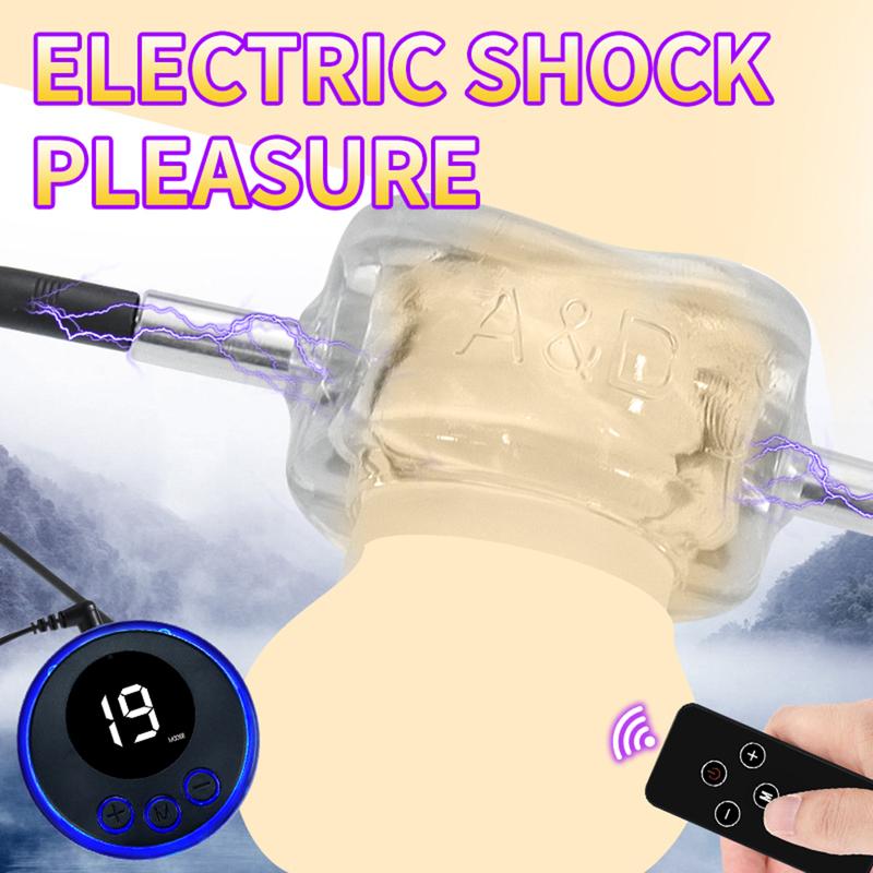 8 Modes Electric Shock Men’S Lock Ring Scrotum Stretcher Penis Ring Vibration Foreskin Tightening Mens Rings Sex Toys For Cuples