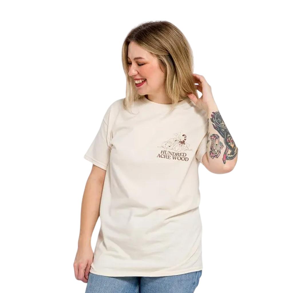 Winnie the Pooh Unisex Adult Hundred Acre Wood Map Back Print T-Shirt
