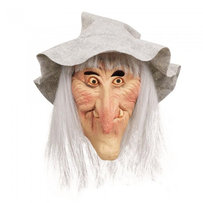 Bristol Novelty Unisex Adults Halloween Witch Latex Head Mask With Hair And Hat