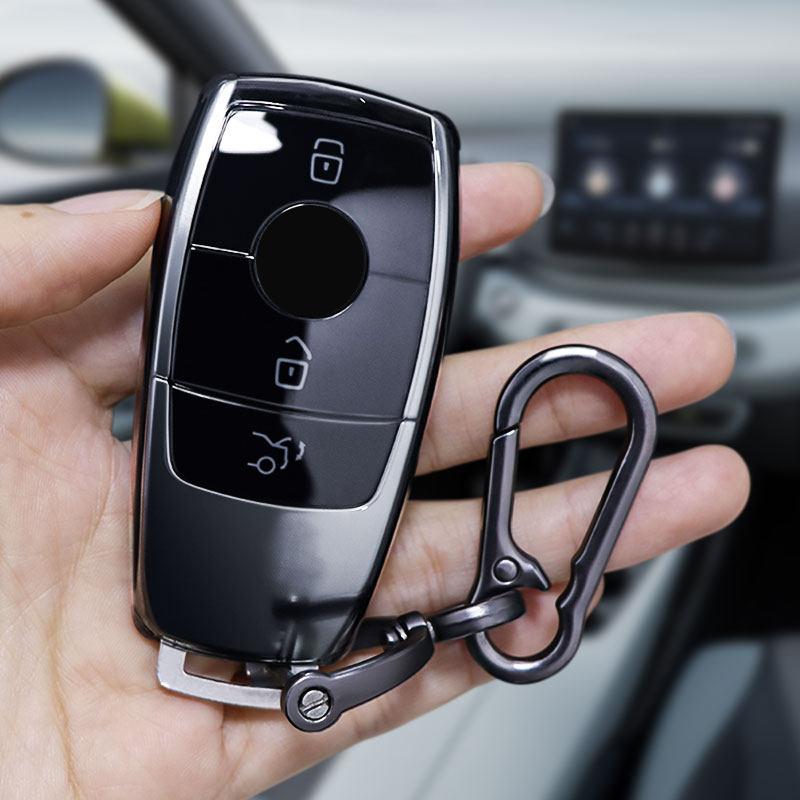 Transparent Black Car Remote Key Case Cover Fob For Mercedes Bnez A B C E Class W213 W221 W177 W205 Glc Gle Gla Glb Accessories