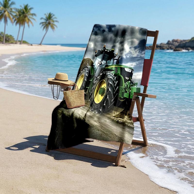 Tractor Fashion Beach Towel: Ideal for Summer Adventures Soft, Absorbent and Quick Drying Suitable for Swimming and Bathing
