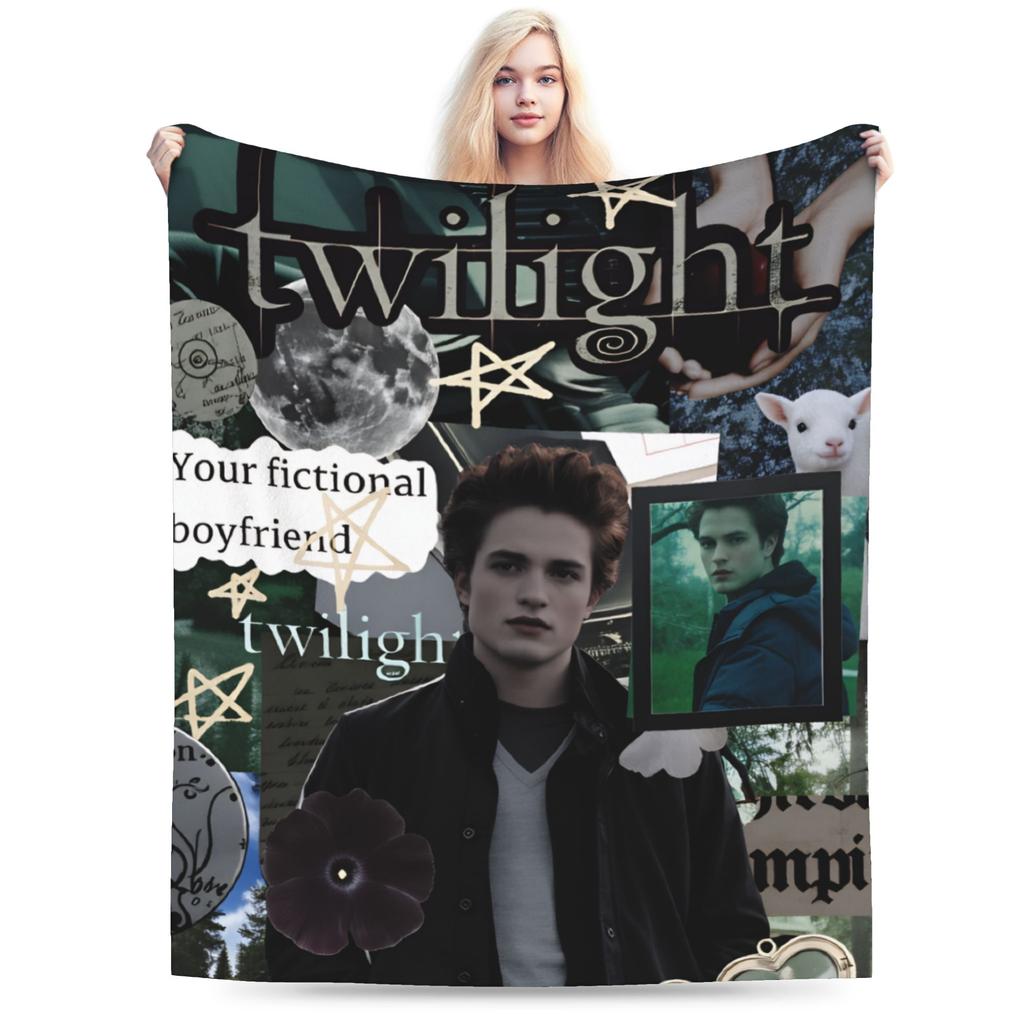 Decor Edward Plush Blanket Boy Girl The Twilight Saga Flannel Throw Blanket For Couch Bed Warm Design Quality Bedspread Gift