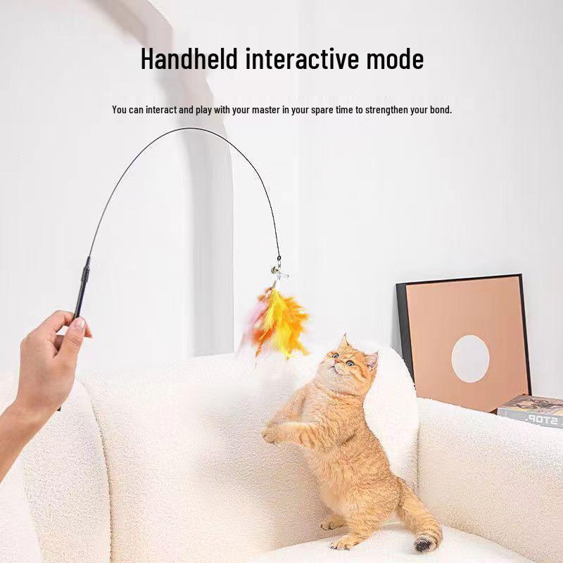 Cat Teaser Wand with Suction Cup - Self-Play Boredom Relief Toy for Kittens
