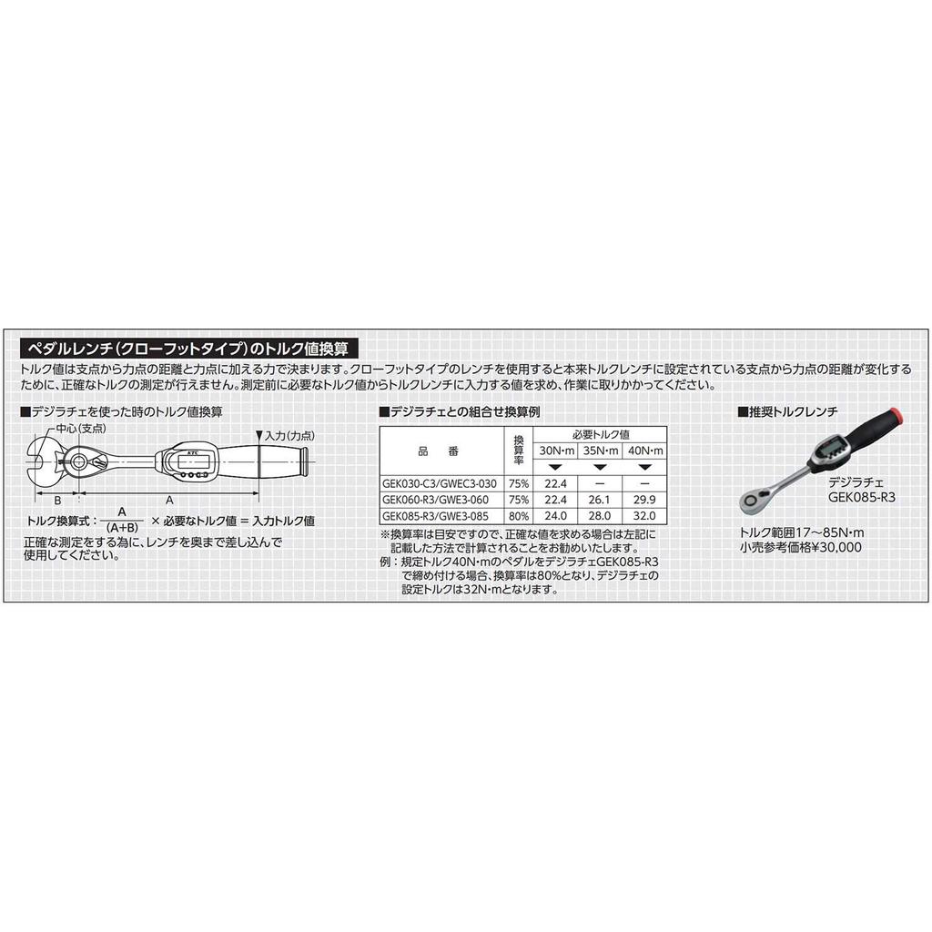 Kyoto Tool Pedal (KTC) Wrench, 9.5mm (3/8 inch), CP1-15
