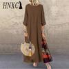 HNXC 12 Color Women Fashion Casual Loose Long Sleeve Floral Print Party Maxi Dress Plus Size Vestidos Longos Robe