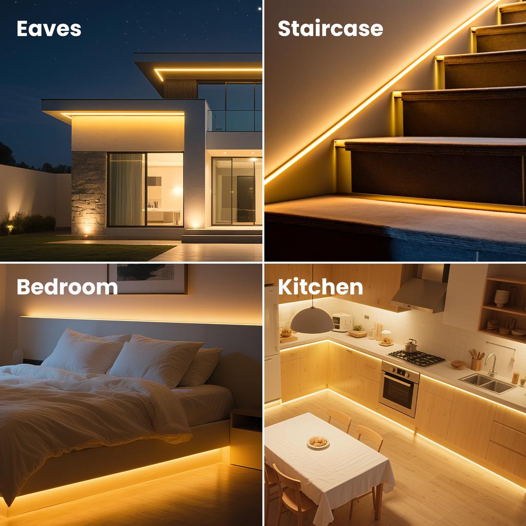 1-20M 220V COB LED Strip 288LEDs/m Outdoor IP65 Waterproof Switch/Dimmable LED Tape Ribbon Neon Lights For Kitchen Room 10 Color