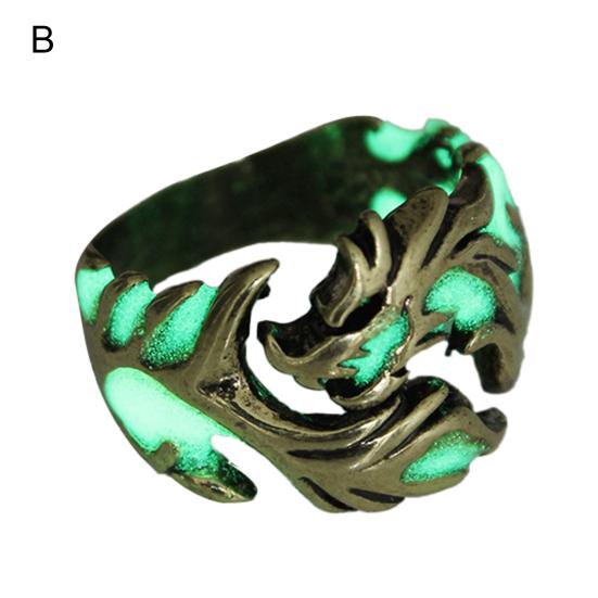 Luminous Ring Eye-catching Rust-proof Glowing Men's Dragon Shaped Ring