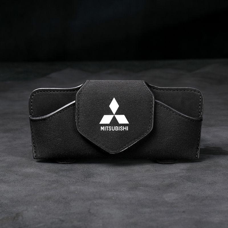For Mitsubishi Outlander Pajero Space Delica Jinxuan Galant Car Glasses Case Auto Sun Visor Sunglasses Box Storage Accessories чёрный