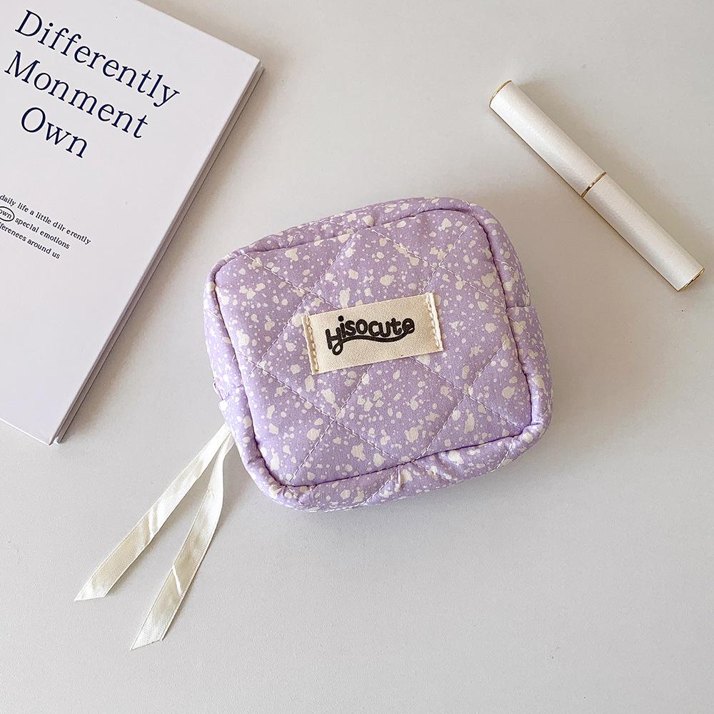 

Leopard Print Girls Cosmetic Pouch - Cute Splash Pattern Sanitary Bag Versatile Mini Travel Toiletry Case 12.2x11.8cm