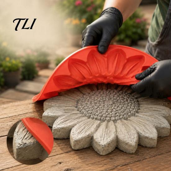 Personalized Garden Path Molds Stepping Stone Silicone Mold, Sunflower/Butterfly/Bee/Pumpkin/Snowflake/Mushroom/Fairy Paver Molds, Reusable