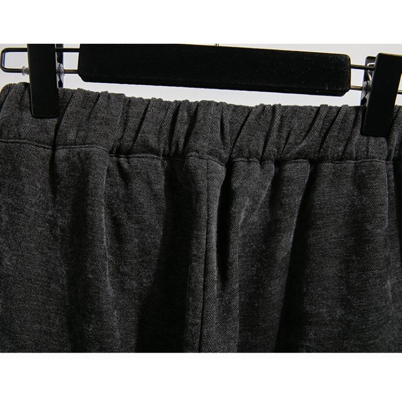 Dimanaf 2025 Autumn Plus Size Corduroy Trousers New Women Clothing Fashion Loose Pleated Red Pants