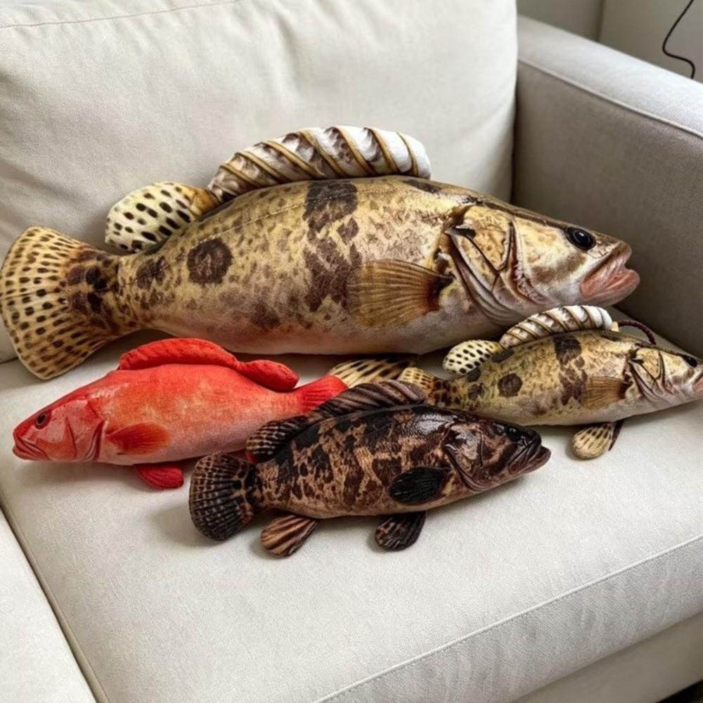 Realistic Fish Plush Toy Soft Fluffy Marine Animal Stuffed Doll Stuffed Fish Toy Gift for Girls