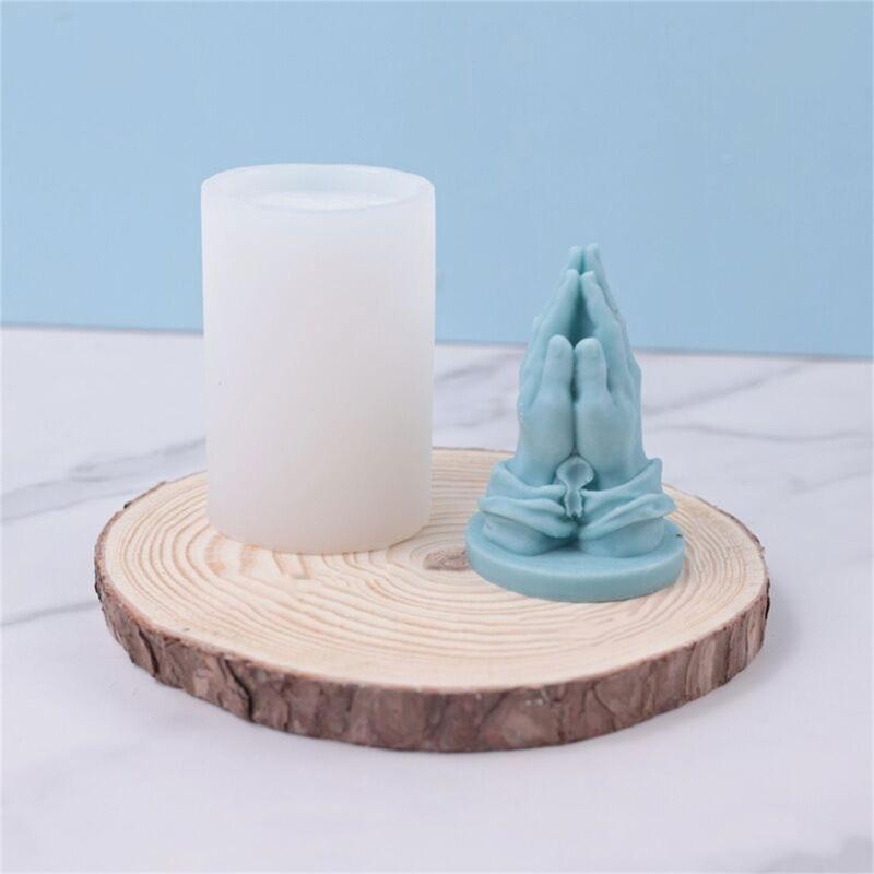 Silicone Molds Hand Candle Buddha Beads Prayer Gesture Candle Mold Hand Shaped Resin Casting Mould