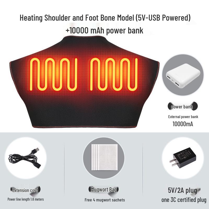 Rechargeable Electric Shoulder Heating Pad for Cervical Relief & Physiotherapy Shawl