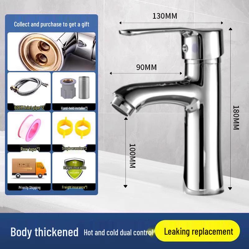 

Bathroom Countertop Washbasin Faucet for Hot and Cold Water