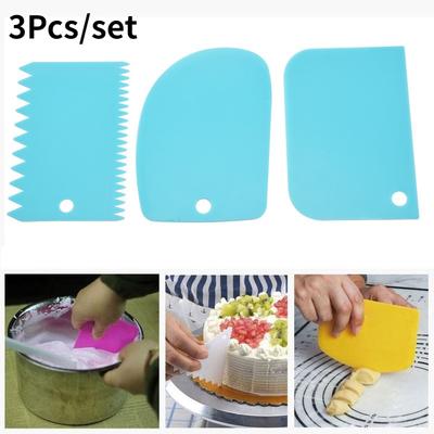 Coupe-pâte à gâteau, pain, trancheur en forme de dent, outils de cuisson, grattoir, spatule à lame de gâteau 3 pièces/ensemble