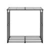Firewood Rack with Sloped Roof, 1.85m Outdoor Firewood Holder, 1/4 Cord Log Storage Shed, 299kg Max Weight Capacity, Powder-Coated Metal Wood Storage