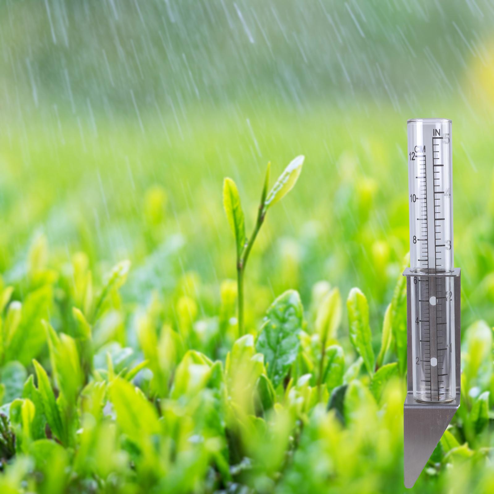 

Rain Gauge Set Accurate Precipitation Measurement Tool Rain Gauge with Rust Resistant Stand for Garden Balcony & Terrace