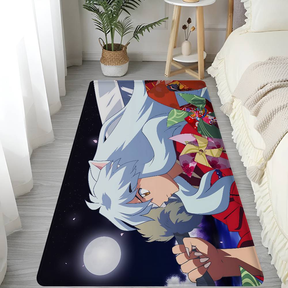 Japanese Anime Inuyasha Hallway Carpet Washable Non-Slip Living Room Sofa Chairs Area Mat Kitchen Doormat Area Rug