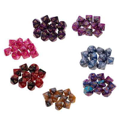Set di 10 dadi antichi multi-faccia da 10 D10 RPG