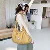 Korean Style Ruched Tote Bag, Plaid Large Capacity Shopping Handbag, Chic Versatile Single Shoulder Commuter Purse KTB