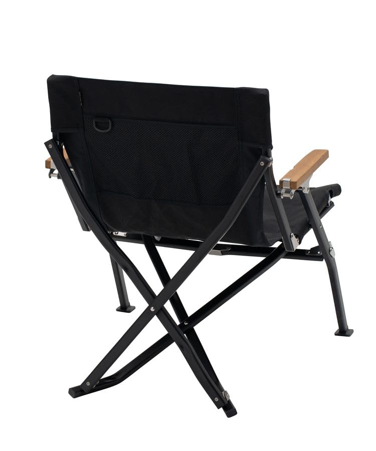 Snow Peak Low Chair Short Black Chair for Outdoor Camping and Decks LV-093-AZ