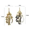 Black Gold Color Retro Brooch Pins Entwined Design Metal Material Double Dragon Brooch Commemorative Style Dripping Oil Finish