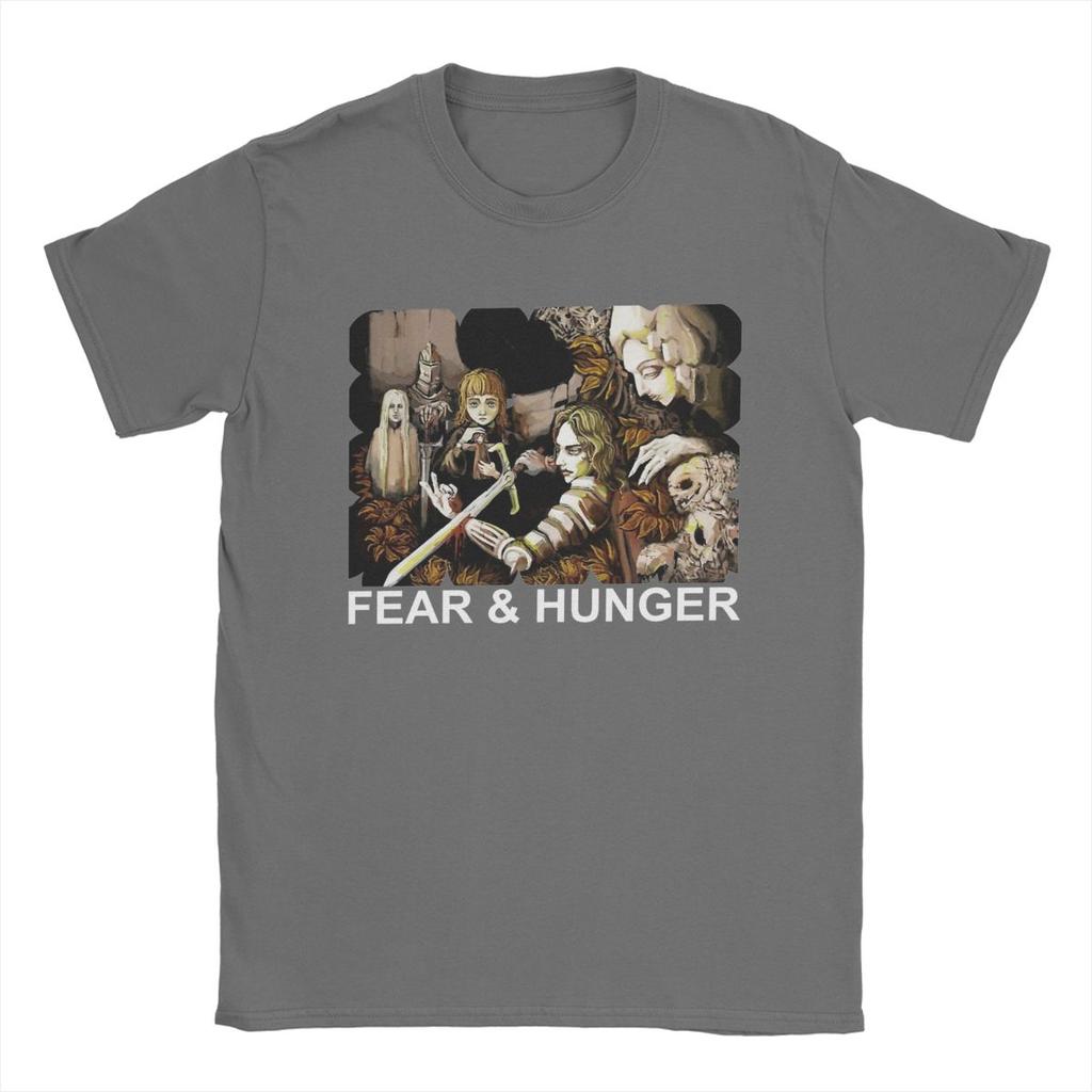Fear And Hunger T-Shirts Men Novelty Pure Cotton Tees Crewneck Short Sleeve T Shirts Original Clothing