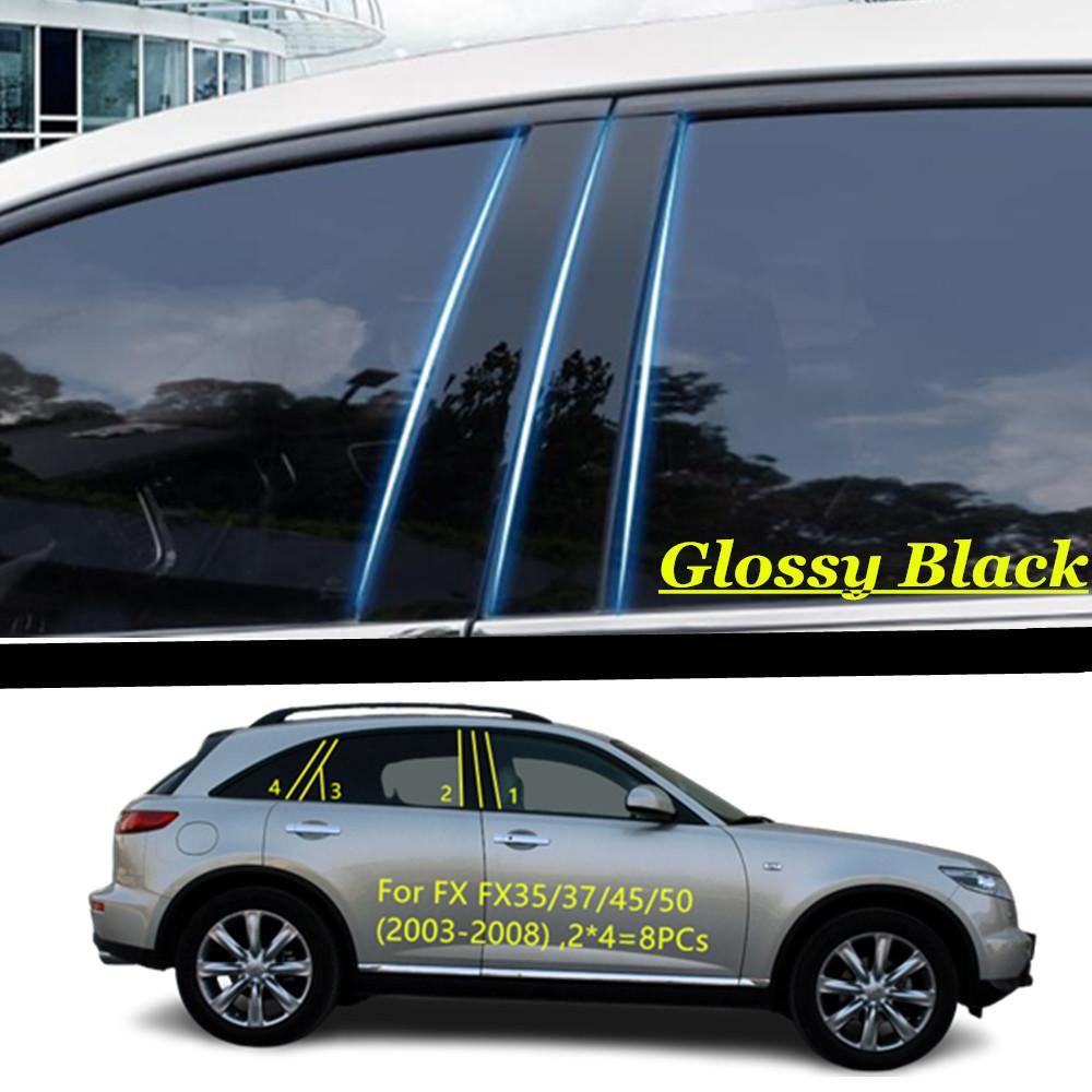 

Для Infiniti FX FX35/FX37/FX45/FX50 2003 2004-2008 Автомобильный ПК Материал Накладка на стойку кузова Декоративная наклейка на дверную обшивку и оконный молдинг Glossy black