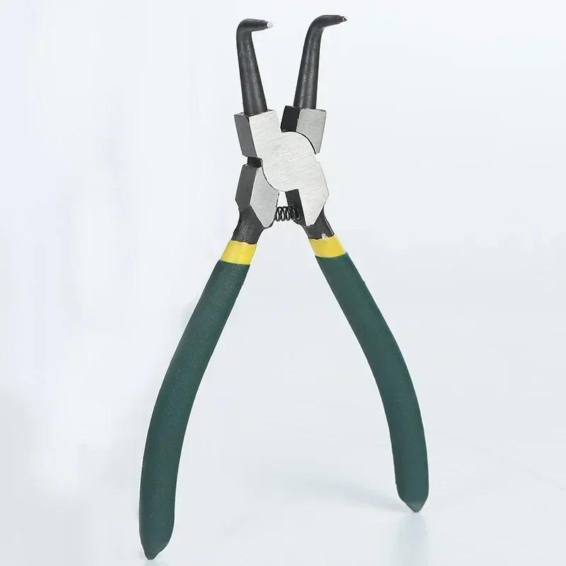 Unelte pentru Repararea Mașinilor 7 inch Clește Circlip Intern și Extern Clește Curbați cu Mâner din Plastic Instrument de Îndepărtare Clește Inel de Siguranță