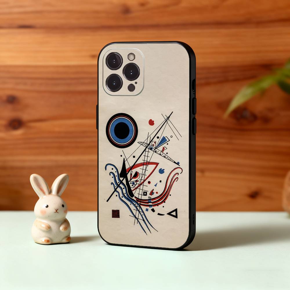 W-Wassily K-Kandinsky Art Phone Case For iPhone17,16,15,14,13,12Plus,Pro Max,XS,5G Soft Silicone Black Cover