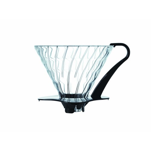 HARIO V60 Heat-Resistant Glass Coffee Dripper 03, Black, for 1-6 Cups (VDG-03B)