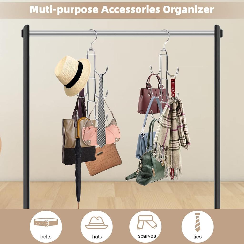 Portemonnee Hanger Organizer voor Kast, 2 Pak Handtas Opberg Organizer, Hangende Portemonnee Houder voor Kast Organisatie en Ruimtebesparing, Accessoires Organi
