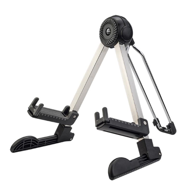 

Universal Acoustic Guitar Bass Holder Portable Folding A-Frame Adjustable Guitar Floor Stand Stable and Well Constructed