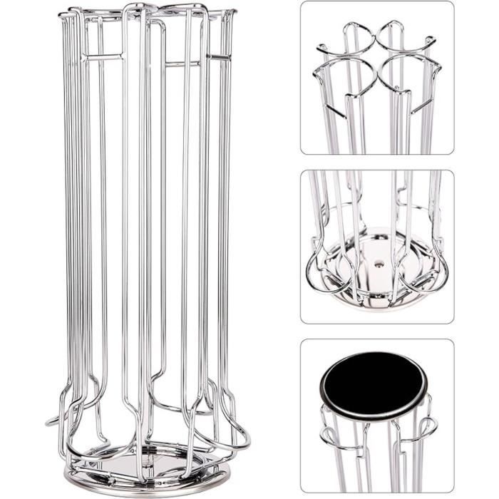 Porte-Capsules De Café - EXZACT - Compatible Lavazza Mio - Support Rotatif - Chromé - 28 Capsules