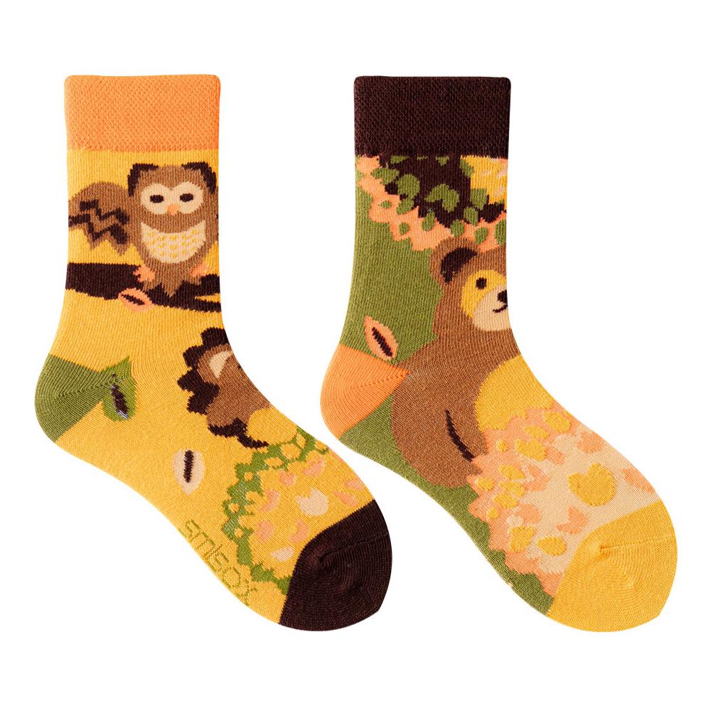 Children's Asymmetrical Cartoon Mid-Calf Socks - Colorful Parent-Child Style, Trendy Fashion for Kids