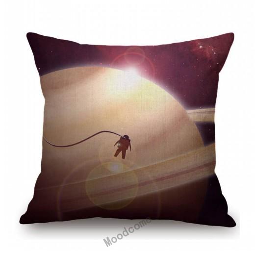 Universe Galaxy Planets Mars Venus Jupiter Astronaut Print Sofa Throw Pillow Cover Restaurant Bookstore Decoration Cushion Cover