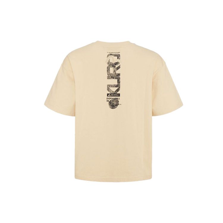 Evisu Fingerprint Pattern Logo Embroidered T-Shirt Men Tops Beige 2ESGNM1TS584BZ