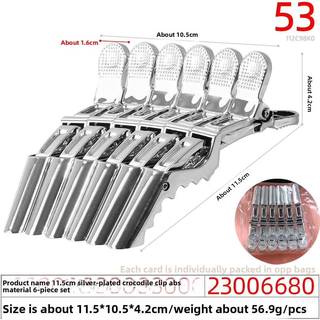 Seamless Hair Salon Perming and Dyeing Bangs Positioning Zoning Clip Crystal Duckbill Straight Clip Long Mouth Plastic Clip