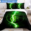 3PCS Green Shield Emblem Design Printed Soft Bedding Set,Including 1pc Duvet Cover And 2pcs Pillowcases Perfect for Bedroom, Dormitory, Fan gift