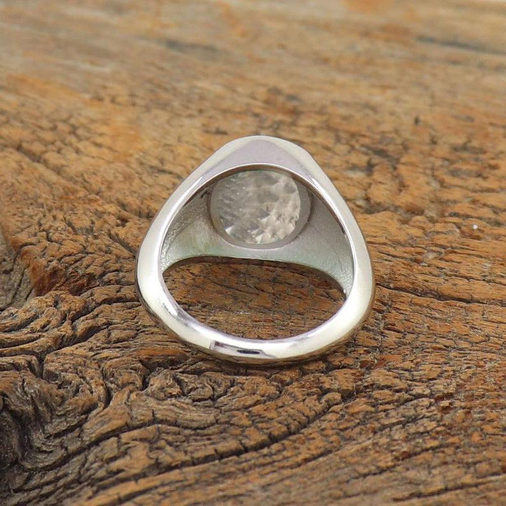 Kristallquarz-Ring, Siegelring, Ring aus 925er Sterlingsilber, Edelstein-Ring, Damenring, Herrenring, handgefertigter Ring, Geschenkring, Neujahrsgeschenk